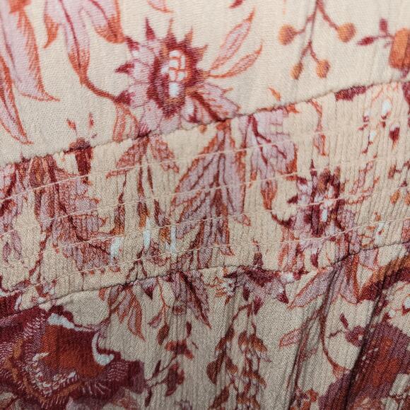 Knox Rose Boho Shirt Dress XL Low High Floral Button Front Tassel Belt Pink - Picture 5 of 13